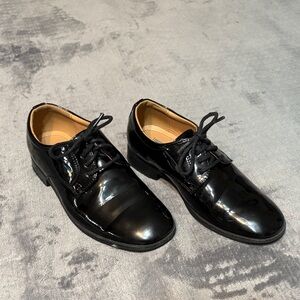TIP TOP Classic Black Leather Tuxedo Dress Shoes For Boys  Great Condition!!
